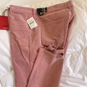 Kut Diana blush corduroy straight leg jeans